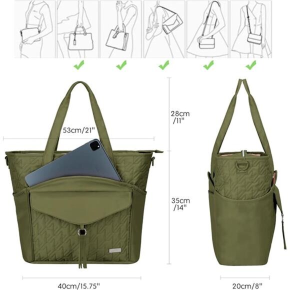 Tote Bag for Women Green - Picture 6 of 6